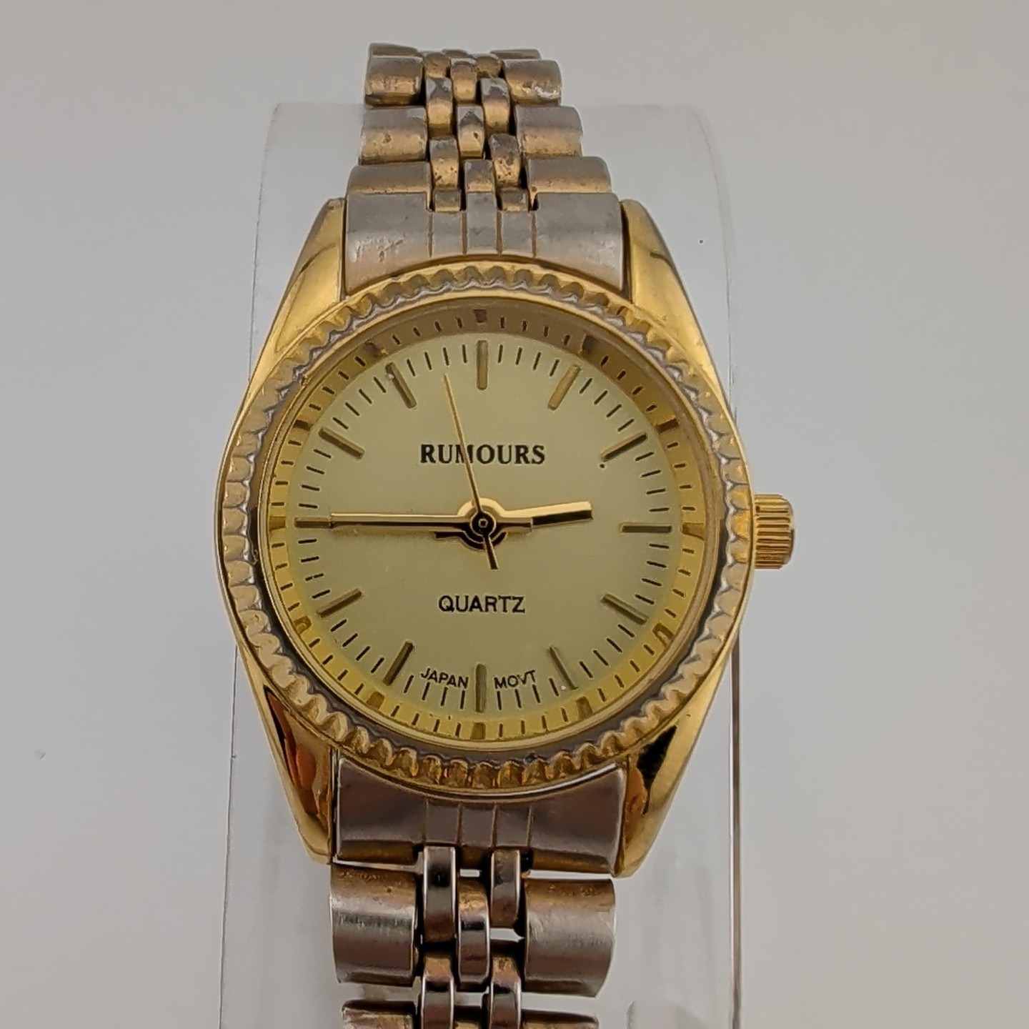 Rumours Watch Women 25mm Gold Case 6.75" Band- New Battery